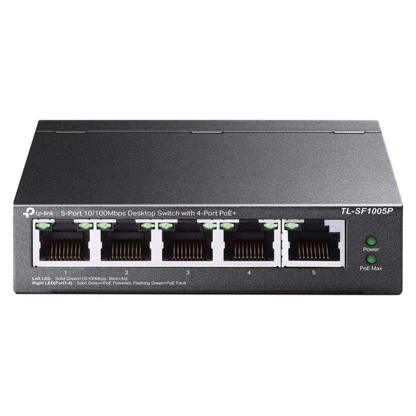 TP-Link TL-SF1005P 5-Port 10/100Mbps Desktop Switch with 4-Port PoE+