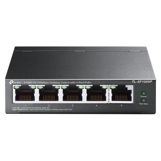 TP-Link TL-SF1005P 5-Port 10/100Mbps Desktop Switch with 4-Port PoE+