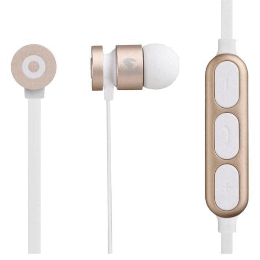 Volkano Mercury Series Bluetooth Magnetic Earphones - Gold/White