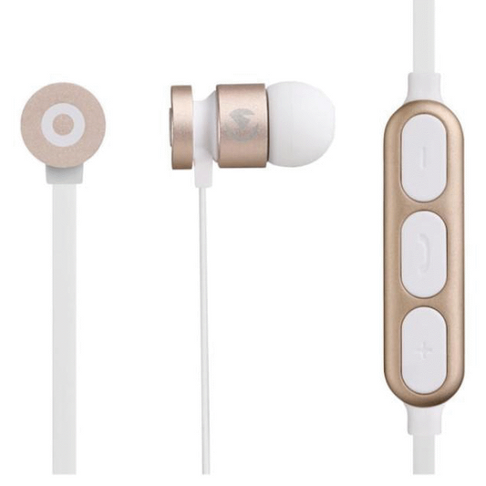 Volkano Mercury Series Bluetooth Magnetic Earphones - Gold/White