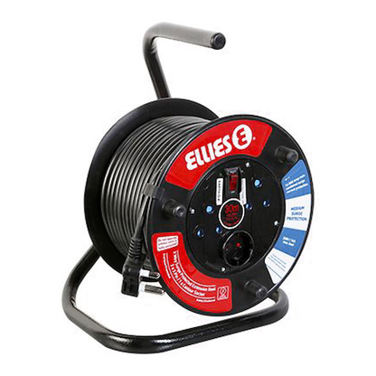 Ellies Heavy Duty Surge Protected Extension Reel 10m - BK