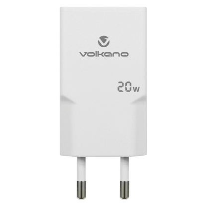 Volkano Mighty Series 20w Dual USB-A & USB-C GaN Wall Charger