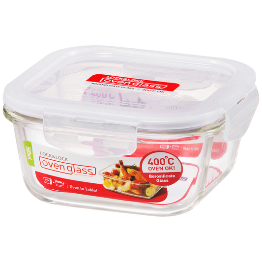 LocknLock Euro Glass container sq. 500ml ( Order in Qty of 6)