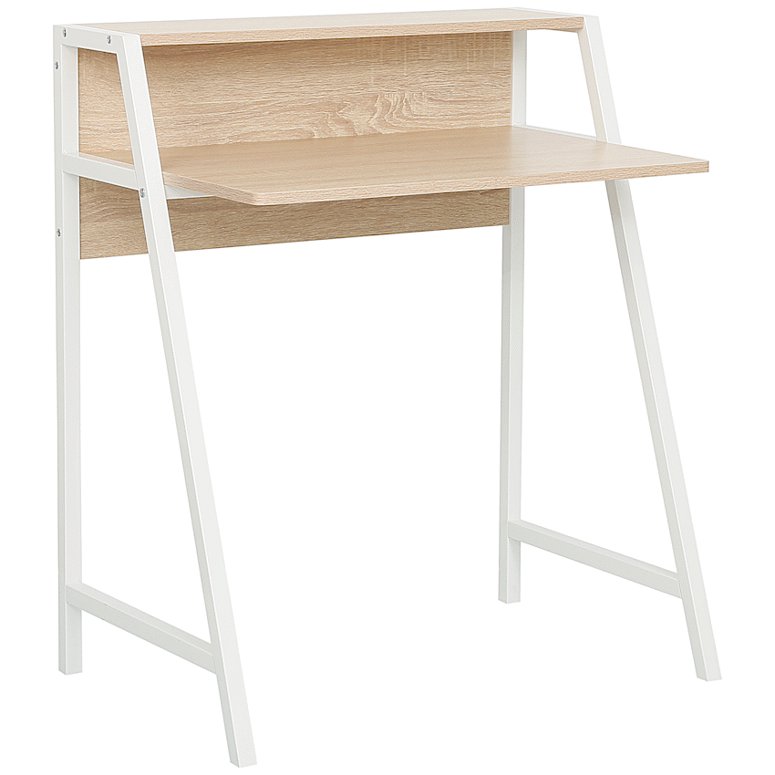 Everfurn Orchid Desk with Monitor Shelf, Powder Coated Steel