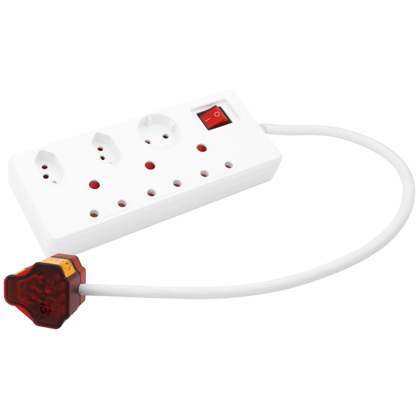 Ellies 6 way High Surge Multiplug 0.5M - WT