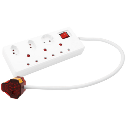 Ellies 6 way High Surge Multiplug 0.5M - WT