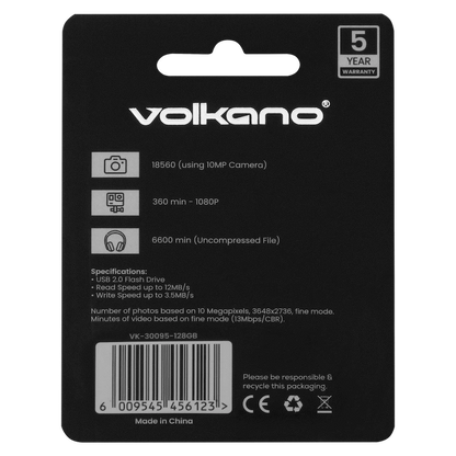 Volkano USB 2.0 Flash Drive 128gb