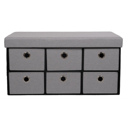 Foldable Storage Ottoman with Six Drawers