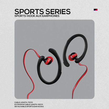 Volkano Sports Earphones Black/Red