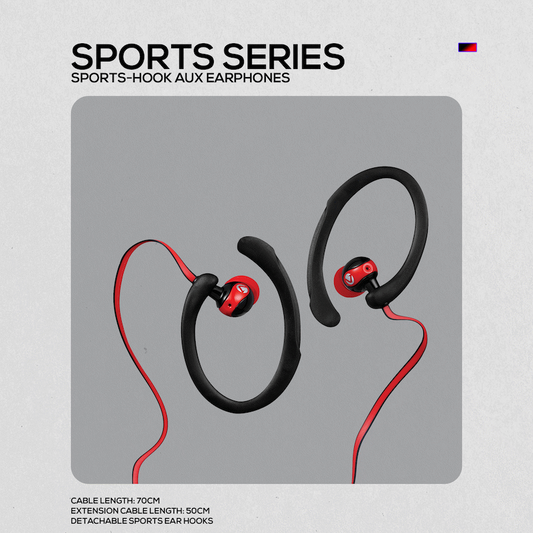 Volkano Sports Earphones Black/Red