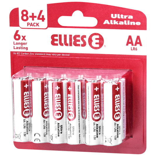 Ellies Ultra Series - Alkaline Batteries AA 8+4 Value Pack - WT
