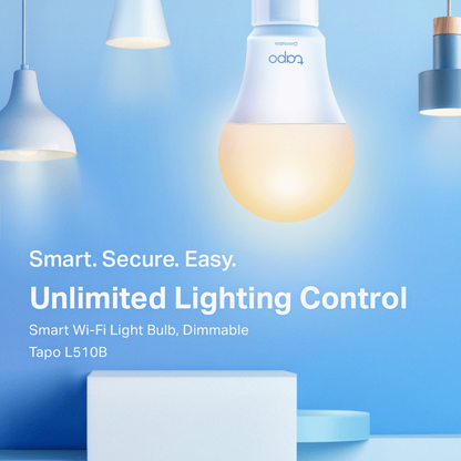 TP-Link Tapo L510B 8.7W Smart Wi-Fi Warm White Light Bulb, Dimmable, A60, B15