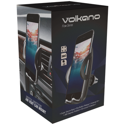 Volkano Flow Series Car Air Vent Phone Holder - Large - Black