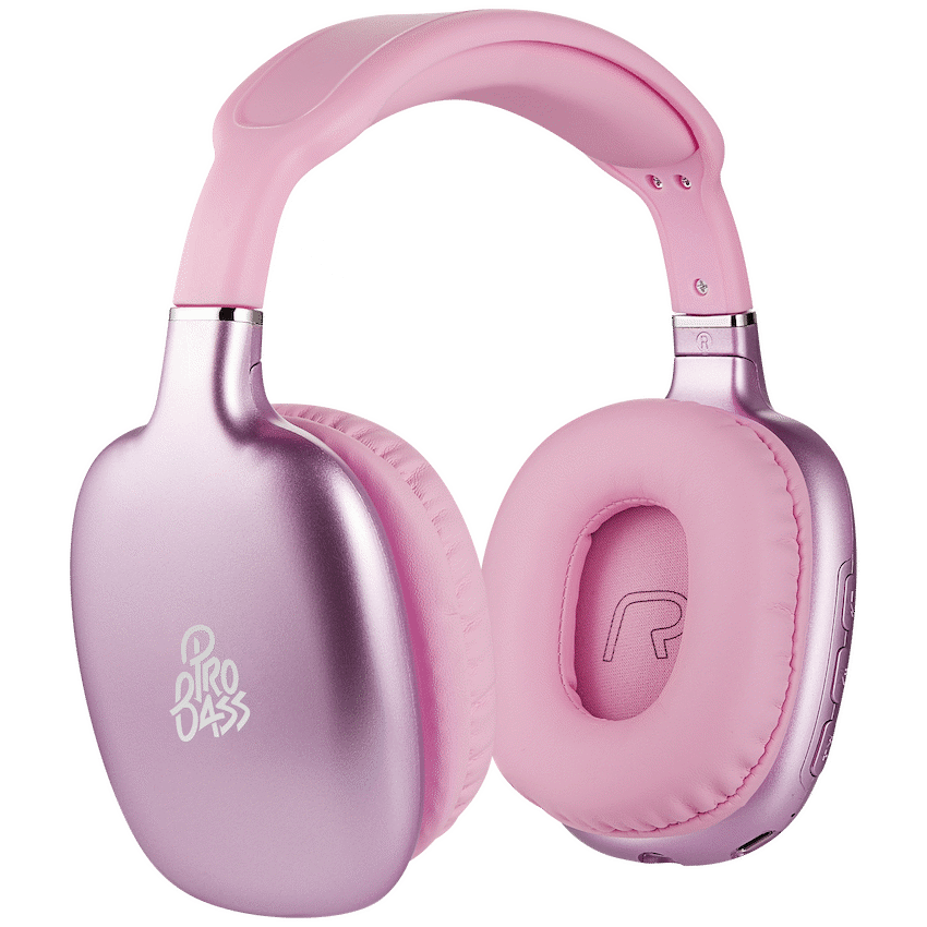 Pro Bass Retro Bluetooth Wireless Headphone with PU Case - Pink