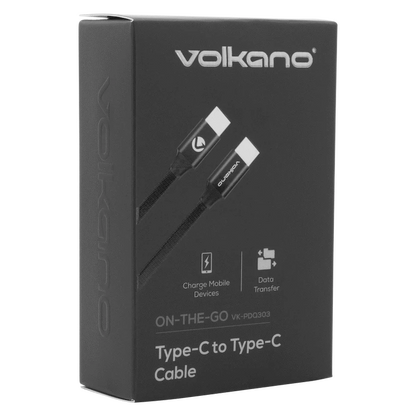 Volkano On-The-Go Type-C to Type-C 30w Cable - Black