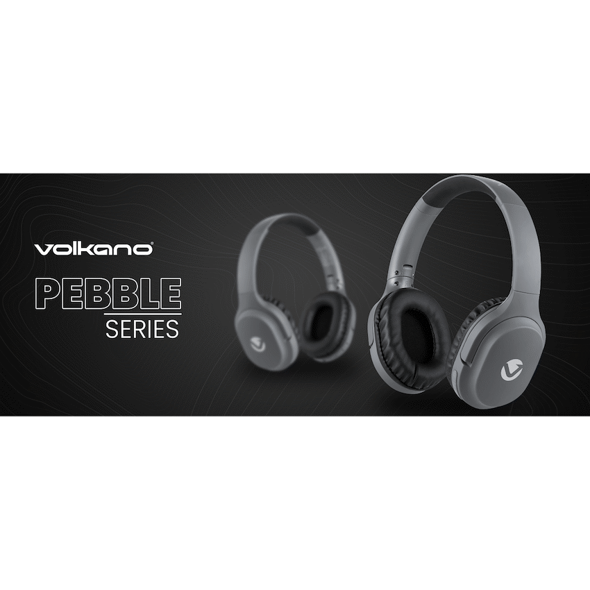 Volkano Pebble Series Bluetooth Headphones - Dark Grey