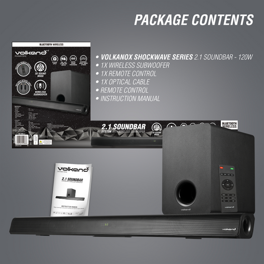 VolkanoX Shockwave Series 120w 2.1 Soundbar