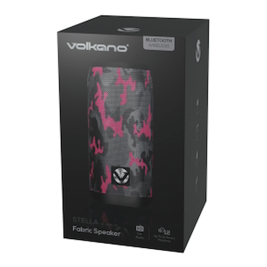 Volkano Stella Series Bluetooth Speaker - Pink Camo Design