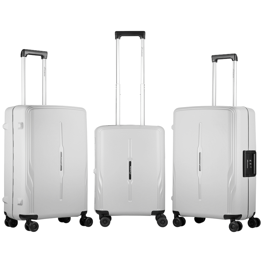 Travelwize Clipper PP 3Pc 4-Wheel Spinner Luggage Set Nardo Grey