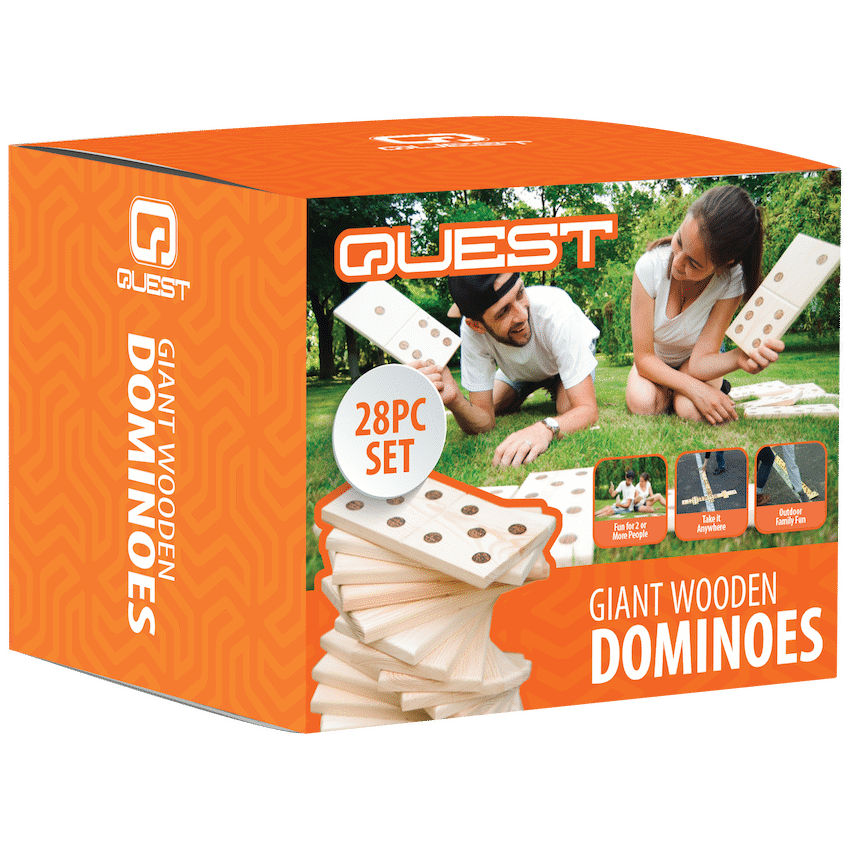 Quest 28 Pc Giant Wooden Dominoes - Natural