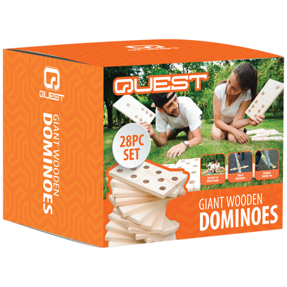 Quest 28 Pc Giant Wooden Dominoes - Natural