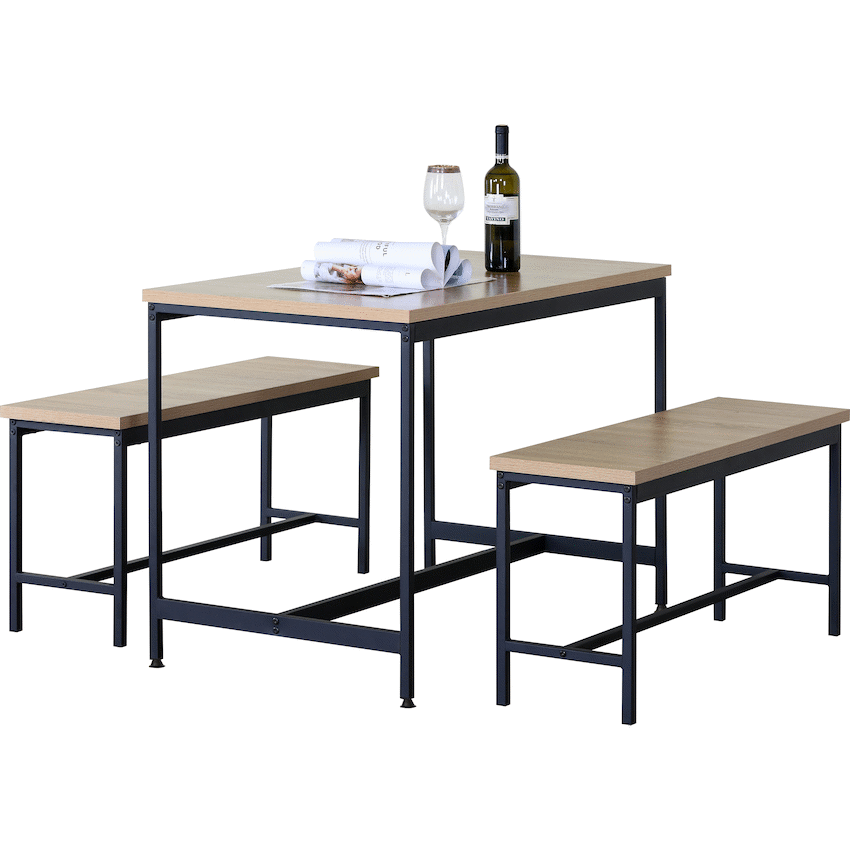 Everfurn Gwen Dining Set - Oak