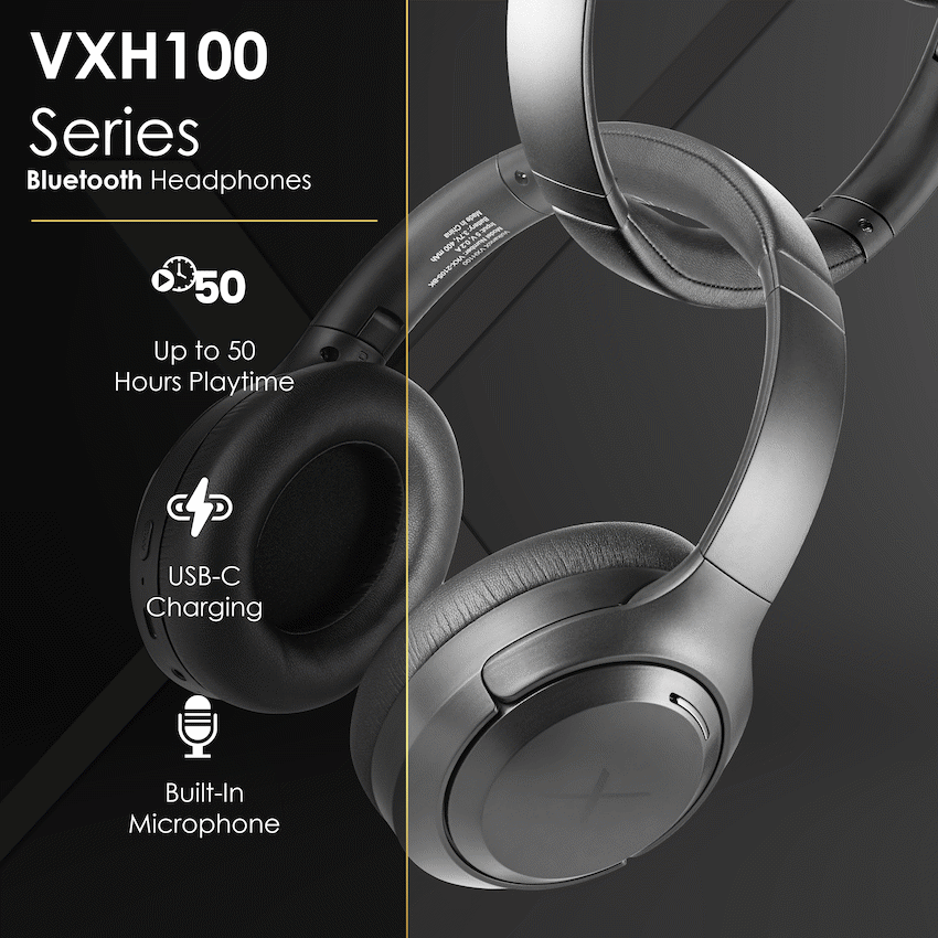 VolkanoX VXH100 Bluetooth Headphones with ANC  - Black