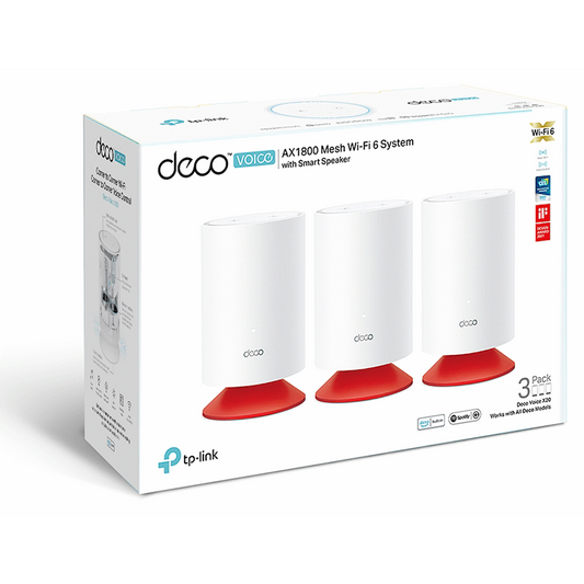 TP-Link Deco VOICEX20 (3-Pack) AX1800 Whole Home Mesh Wi-Fi 6 System with Smart Speaker