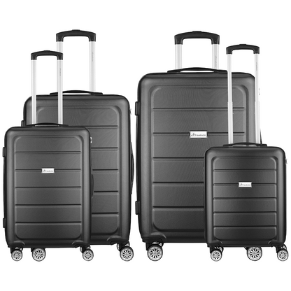 Travelwize Maple ABS 4-Wheels Spinner 4Pc Luggage Set Black