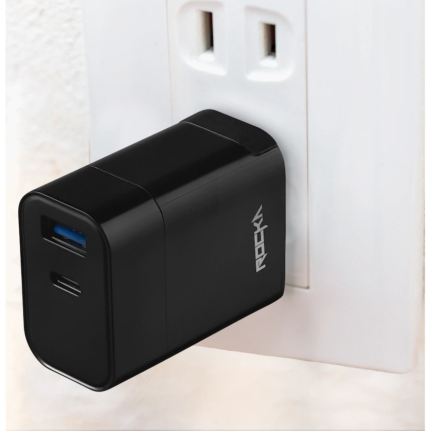 Rocka Rapid Series QC3.0 + PD Wall Charger, 18w, with Cable