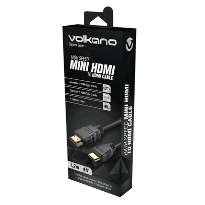 Volkano Transfer series Mini HDMI to HDMI cable 1.2meter - black