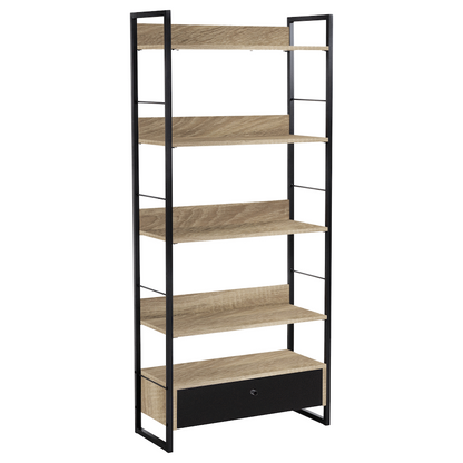 Everfurn Baltic Wide Bookshelf with Large Drawer