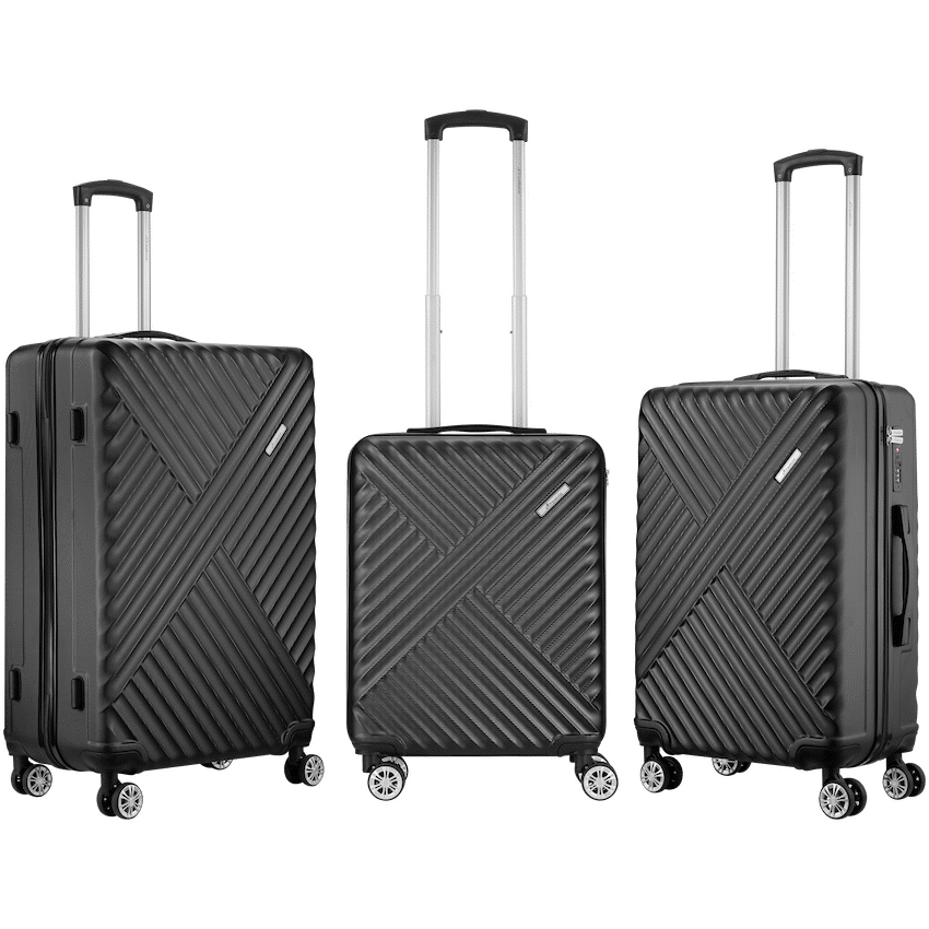Travelwize Astra ABS 4-Wheels Spinner 3Pc Luggage Set Black