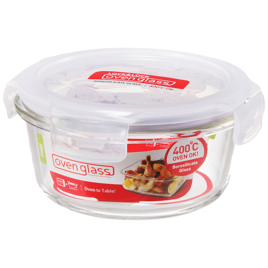 LocknLock Euro Glass container rnd 380ml ( Order in Qty of 6)