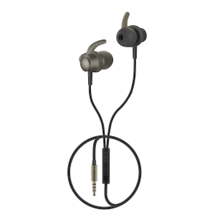 Volkano Titanium Series AUX Earphone - Gun Metal