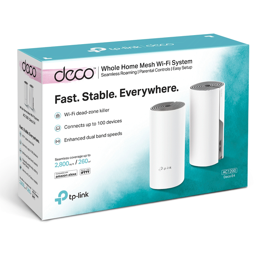 TP-Link Deco E4 (2-Pack) AC1200 Whole-Home Mesh Wi-Fi System