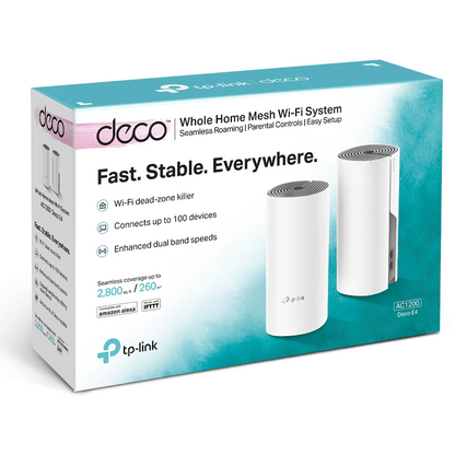 TP-Link Deco E4 (2-Pack) AC1200 Whole-Home Mesh Wi-Fi System