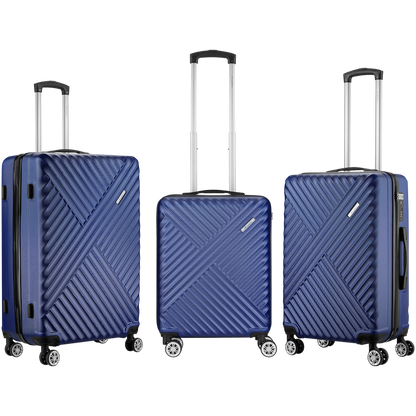 Travelwize Astra ABS 4-Wheels Spinner 3Pc Luggage Set Navy