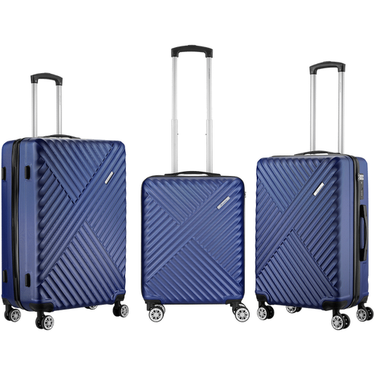 Travelwize Astra ABS 4-Wheels Spinner 3Pc Luggage Set Navy
