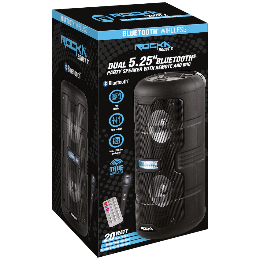 Rocka Boost X Dual 5.25" Series Party Speaker + Microphone