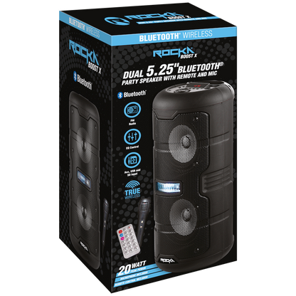Rocka Boost X Dual 5.25" Series Party Speaker + Microphone