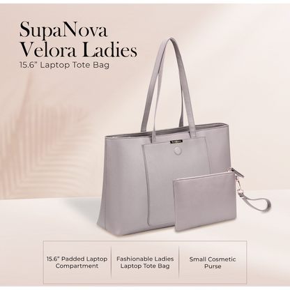 Supanova Velora Ladies 15.6" Laptop Tote Bag Blush Purple