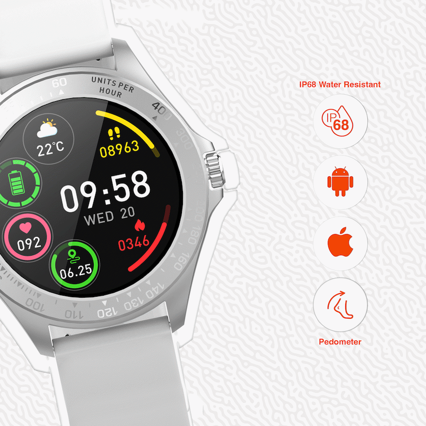 Volkano Vogue Series Fashion Smart Watch - White