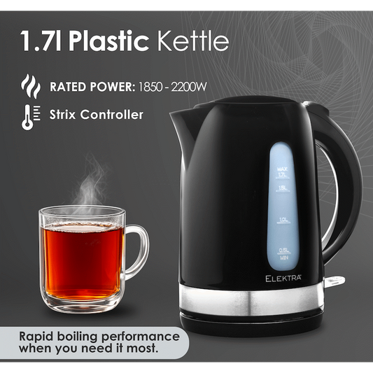 Elektra - 1.7l Plastic Kettle - Black