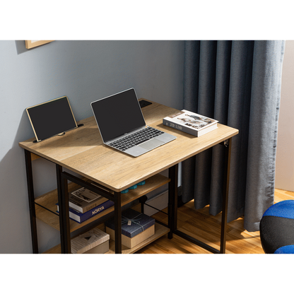 Everfurn Viron Folding Desk with 2-Prong Plugs and USB
