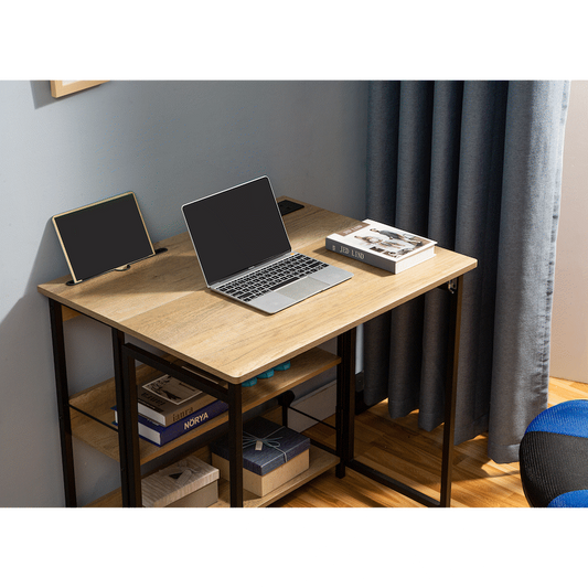 Everfurn Viron Folding Desk with 2-Prong Plugs and USB
