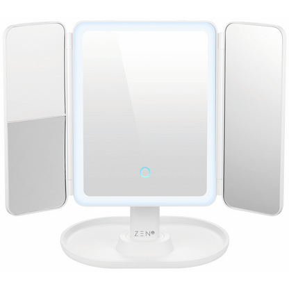 ZEN Selene Series Detachable Trifold Makeup Mirror - White