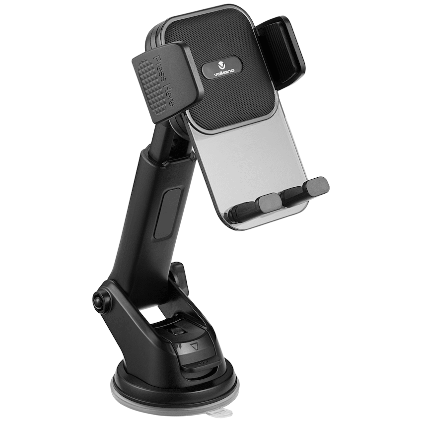 Volkano Secure Series Car Vent, Dash & Windshield Mount Phone Holder - Black