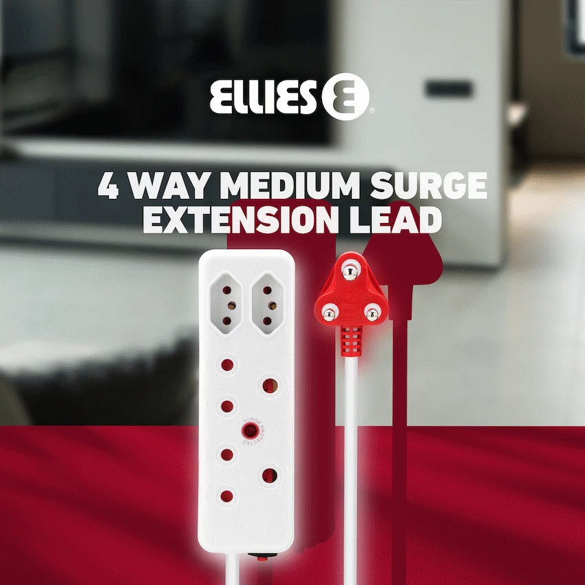 Ellies 4-Way Medium Surge Extension Lead - 3m