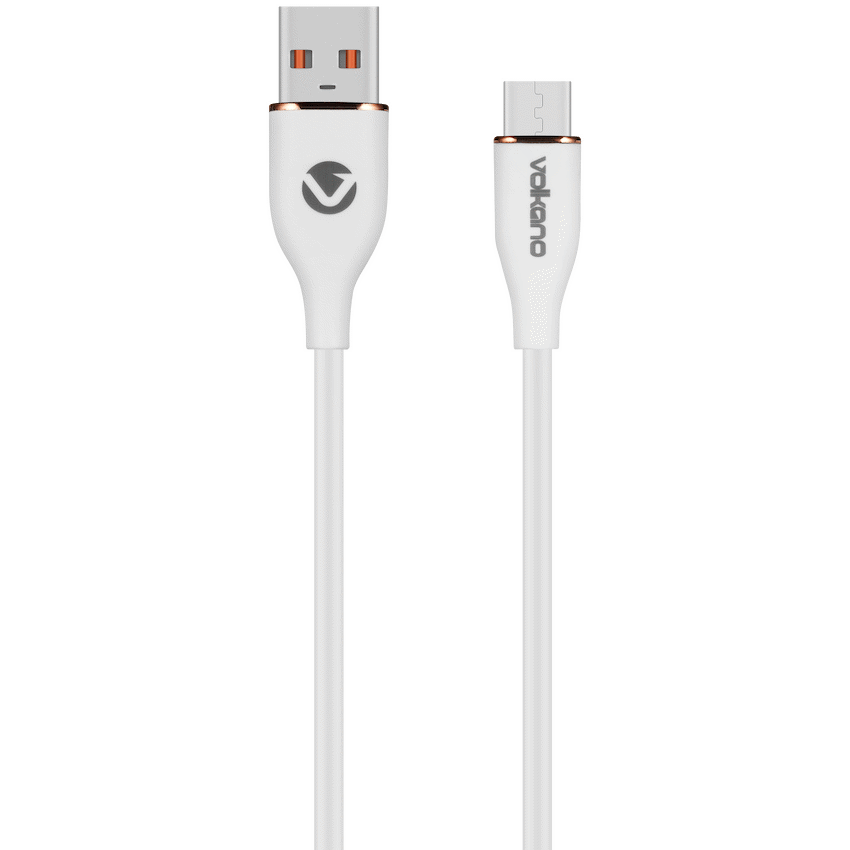 Volkano Flexi Series USB to Micro USB 1.5m 18w - White